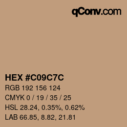 Color code: HEX #C09C7C | qconv.com