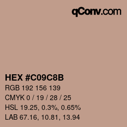 Color code: HEX #C09C8B | qconv.com