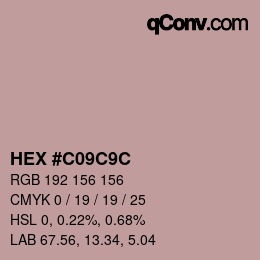 Color code: HEX #C09C9C | qconv.com