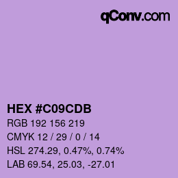 Color code: HEX #C09CDB | qconv.com