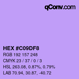 Color code: HEX #C09DF8 | qconv.com