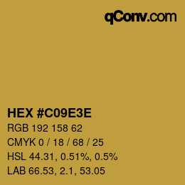 カラーコード: HEX #C09E3E | qconv.com