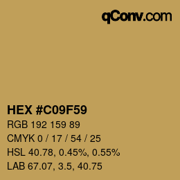 Color code: HEX #C09F59 | qconv.com