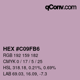 カラーコード: HEX #C09FB6 | qconv.com
