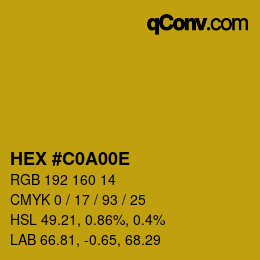 Color code: HEX #C0A00E | qconv.com