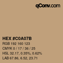 Color code: HEX #C0A07B | qconv.com