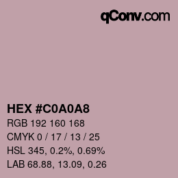 Color code: HEX #C0A0A8 | qconv.com