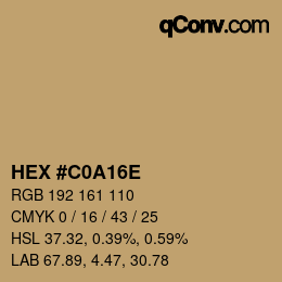 Color code: HEX #C0A16E | qconv.com