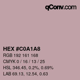カラーコード: HEX #C0A1A8 | qconv.com