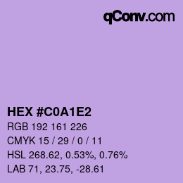 カラーコード: HEX #C0A1E2 | qconv.com