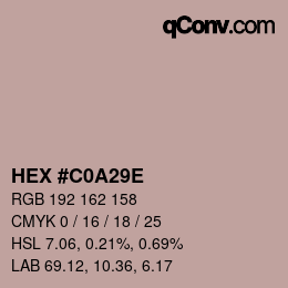 Color code: HEX #C0A29E | qconv.com