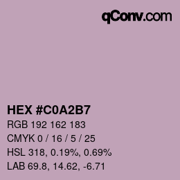 カラーコード: HEX #C0A2B7 | qconv.com