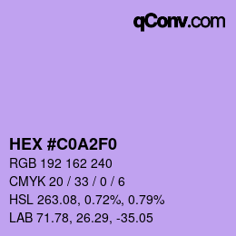 Color code: HEX #C0A2F0 | qconv.com