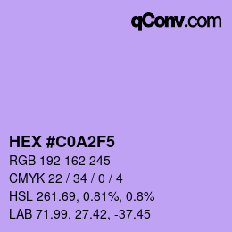 Color code: HEX #C0A2F5 | qconv.com