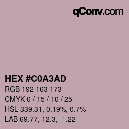 カラーコード: HEX #C0A3AD | qconv.com
