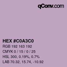 Color code: HEX #C0A3C0 | qconv.com