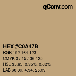 カラーコード: HEX #C0A47B | qconv.com