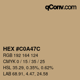 Color code: HEX #C0A47C | qconv.com