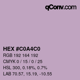 カラーコード: HEX #C0A4C0 | qconv.com