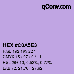 Color code: HEX #C0A5E3 | qconv.com