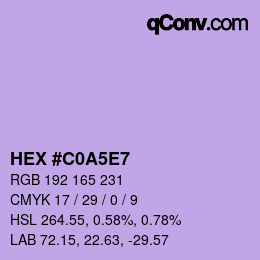 カラーコード: HEX #C0A5E7 | qconv.com