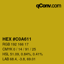 Color code: HEX #C0A611 | qconv.com