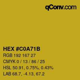 Color code: HEX #C0A71B | qconv.com