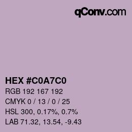 Farbcode: HEX #C0A7C0 | qconv.com