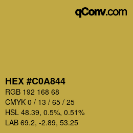 Color code: HEX #C0A844 | qconv.com