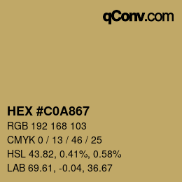 Color code: HEX #C0A867 | qconv.com