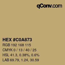 颜色代码: HEX #C0A873 | qconv.com