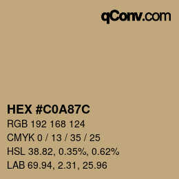 Color code: HEX #C0A87C | qconv.com