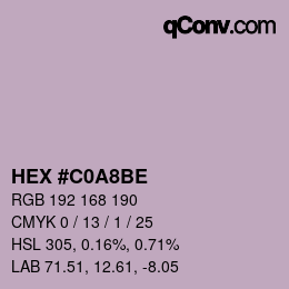 Color code: HEX #C0A8BE | qconv.com