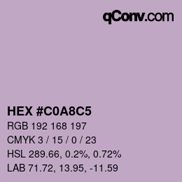 Color code: HEX #C0A8C5 | qconv.com
