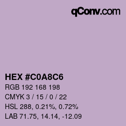 Color code: HEX #C0A8C6 | qconv.com