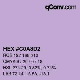 Color code: HEX #C0A8D2 | qconv.com