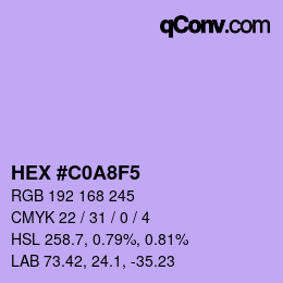 Color code: HEX #C0A8F5 | qconv.com