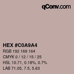 Color code: HEX #C0A9A4 | qconv.com