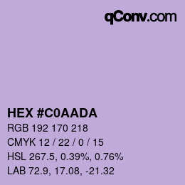 Código de color: HEX #C0AADA | qconv.com