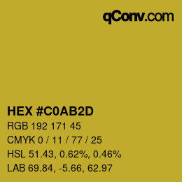 Color code: HEX #C0AB2D | qconv.com