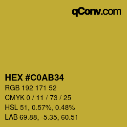 Color code: HEX #C0AB34 | qconv.com