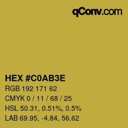 Código de color: HEX #C0AB3E | qconv.com
