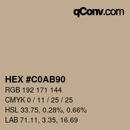 Color code: HEX #C0AB90 | qconv.com