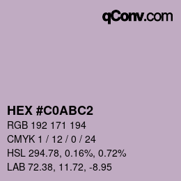 Color code: HEX #C0ABC2 | qconv.com