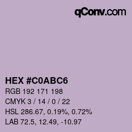 Code couleur: HEX #C0ABC6 | qconv.com
