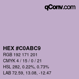 Color code: HEX #C0ABC9 | qconv.com