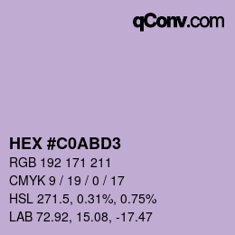 Color code: HEX #C0ABD3 | qconv.com