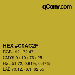 Color code: HEX #C0AC2F | qconv.com