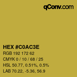 Código de color: HEX #C0AC3E | qconv.com