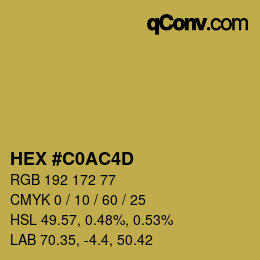 Color code: HEX #C0AC4D | qconv.com